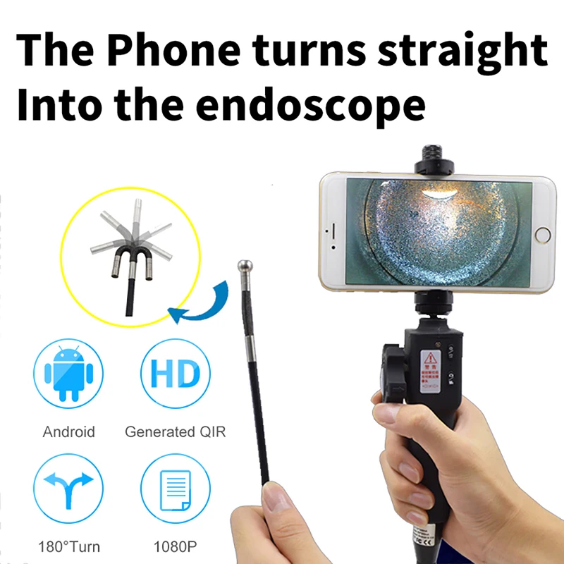 1080P Borescope Endoscope Camera for Car 5.5MM/8.5MM 180 Degree Steering Inspection Camera With 6 LED Carring Bag For Android PC