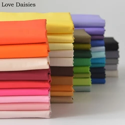 WHITE BLACK PINK GRAY YELLOW BLUE KHAKI Solid Color Poplin 100% Cotton Plain Fabric for DIY Summer Dress Shirt Blouse Top Quilt