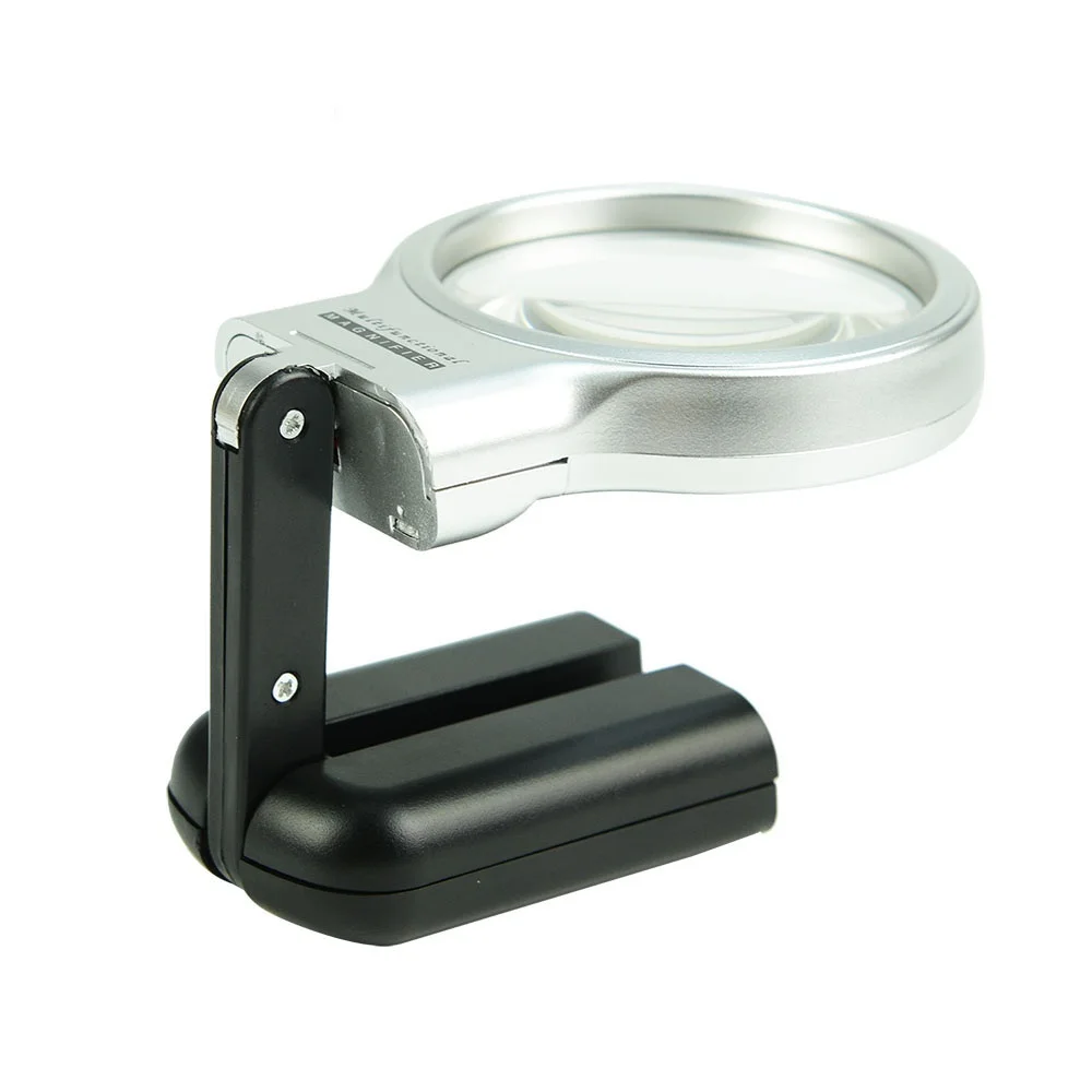 

3X Handheld Folding Magnifying Glass With Light Portable Reading Loupe Led Illuminated Magnifier