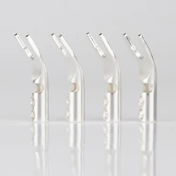 4pcs Pure Copper Silver Plated Speaker Terminals Spade Plug Speaker Cable Wire Connector HiFi Fork Connector