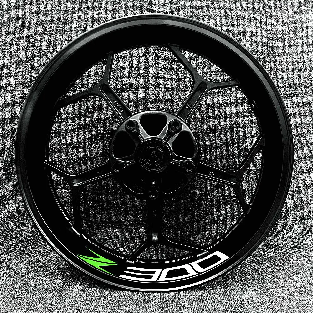 New For Kawasaki Z300 Motorcycle Logo17 Inch Inner And Outer Wheel Hub Decal Decorative Rim Waterproof High Reflective Sticker