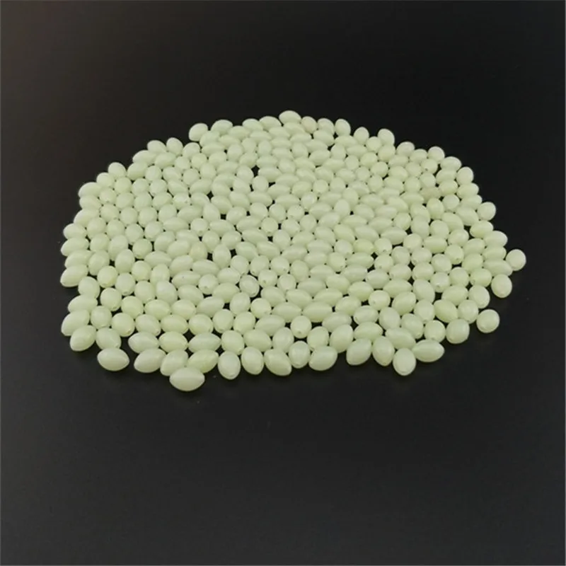 100pcs/Lot Fishing Luminous Beads Space Beans Round Float Balls Night Plastic Light Glowing Stopper Oval Tackle Lure Accessories