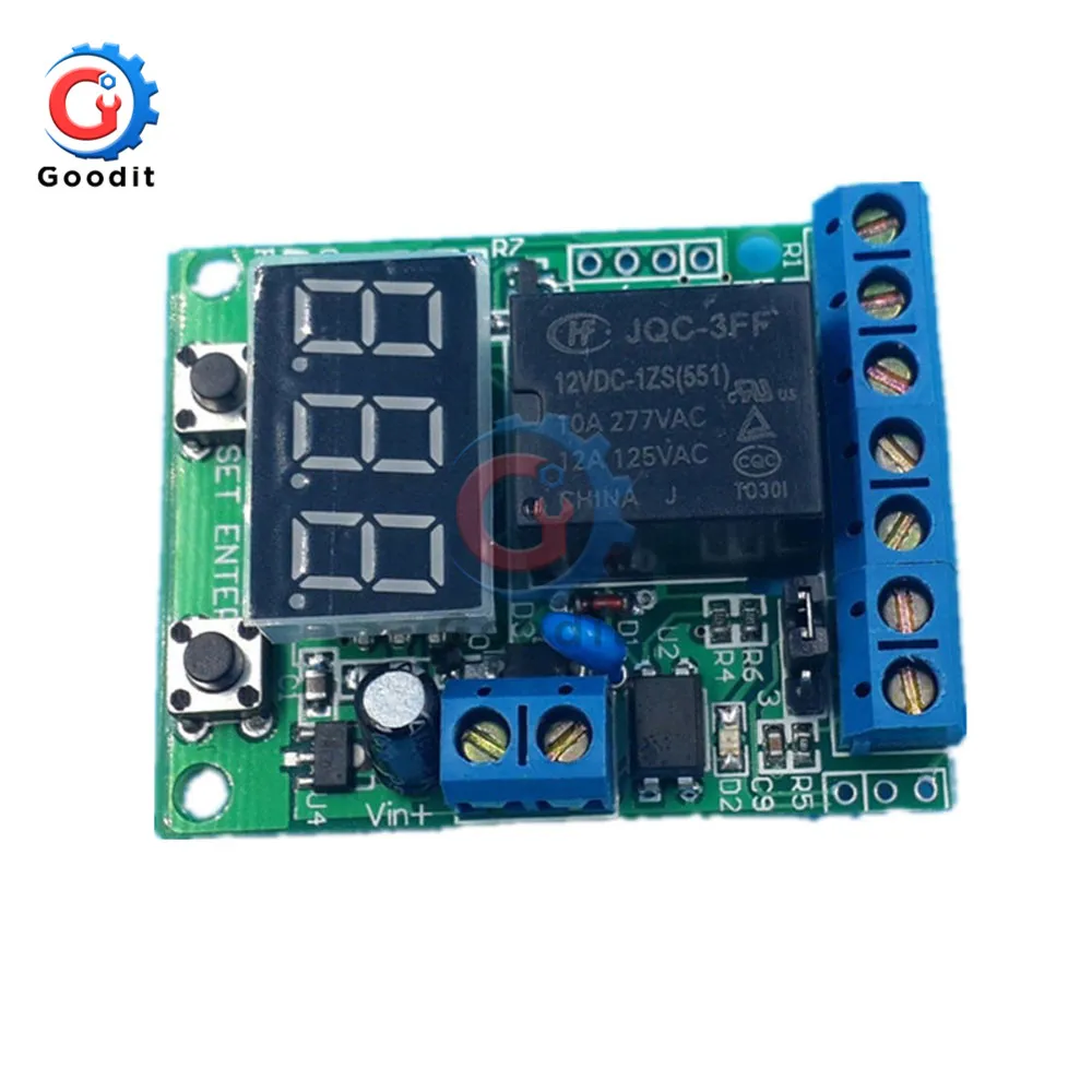 DC 12V 24V LED Digital Relay Switch Control Board Module Relay Module Voltage Detection Charging Discharge Monitor Test