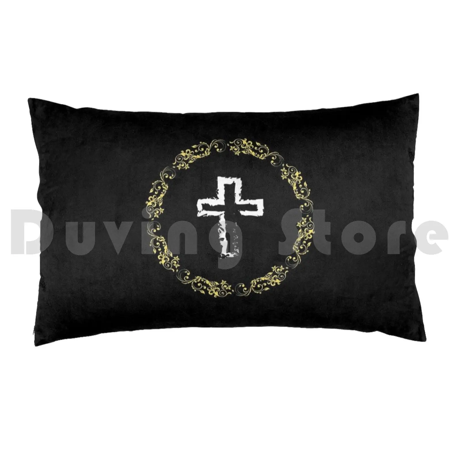 Delicate Gold Cross Faith Pillow Case Printed 50x75 Cross Christian Jesus Religious Bible God Faith Christ