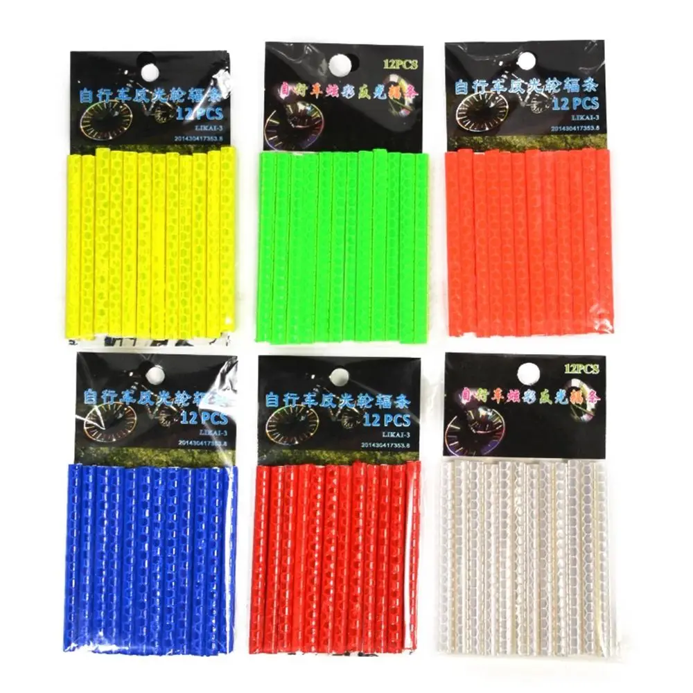 New Clip Tube Safety Warning Light Reflectors Rim Spoke Bicycle Lights Wheel Reflective Tubes Clip On