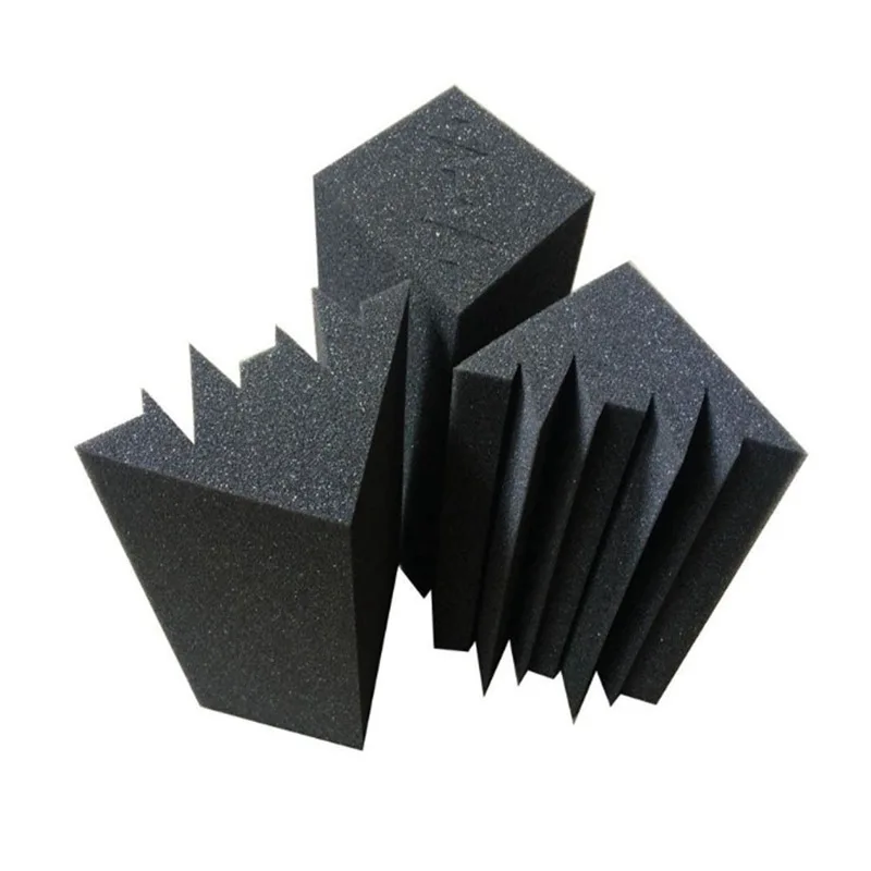 New 8 Pack of 4.6 in X 4.6 in X 9.5 in Black Soundproofing Insulation Bass Trap Acoustic Wall Foam Padding Studio Foam Tiles 8P