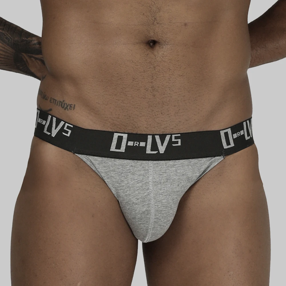 ORLVS Men\'s Underwear Sexy Briefs Thong Jockstrap Pouch Cuecas Man Cotton Panties Thongs Mesh Underpants Gay Slip Homme Srting