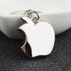 Novelty Souvenir Metal Apple Shape Keychain Creative Charms Holders Gift Backpack Car Accessories Couple Key Ring Trinket