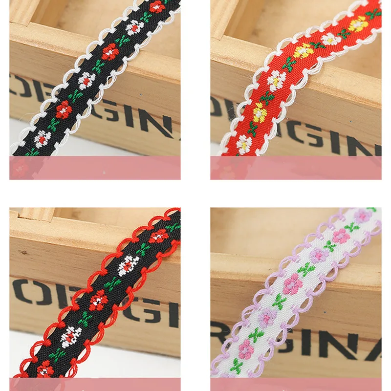 20m Colorful Floral Geometric Jacquard Embroidered Ribbons DIY Decoration Webbing Trim