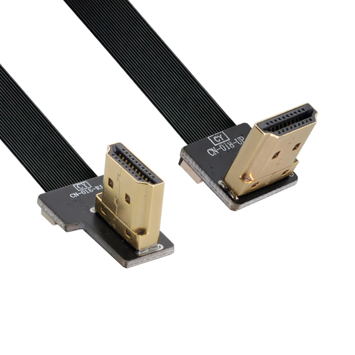 Chenyang CYFPV HDTV FPC Flat Dual 90 Degree Right-Up Angled HDTV Type A Male to Male  Cable