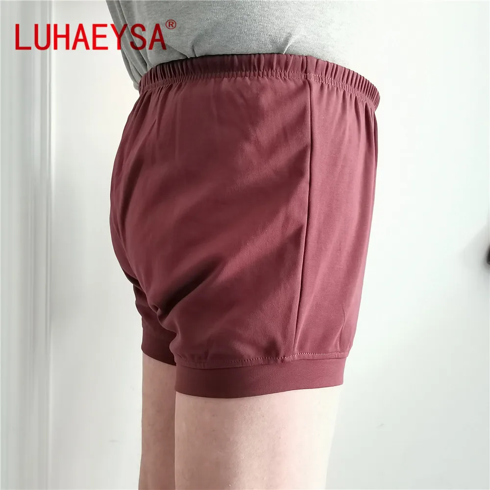 LUHAYESA – short Iyengar élastique pour homme, vêtement professionnel de bonne qualité, 95% coton, bleu marine, plus épais