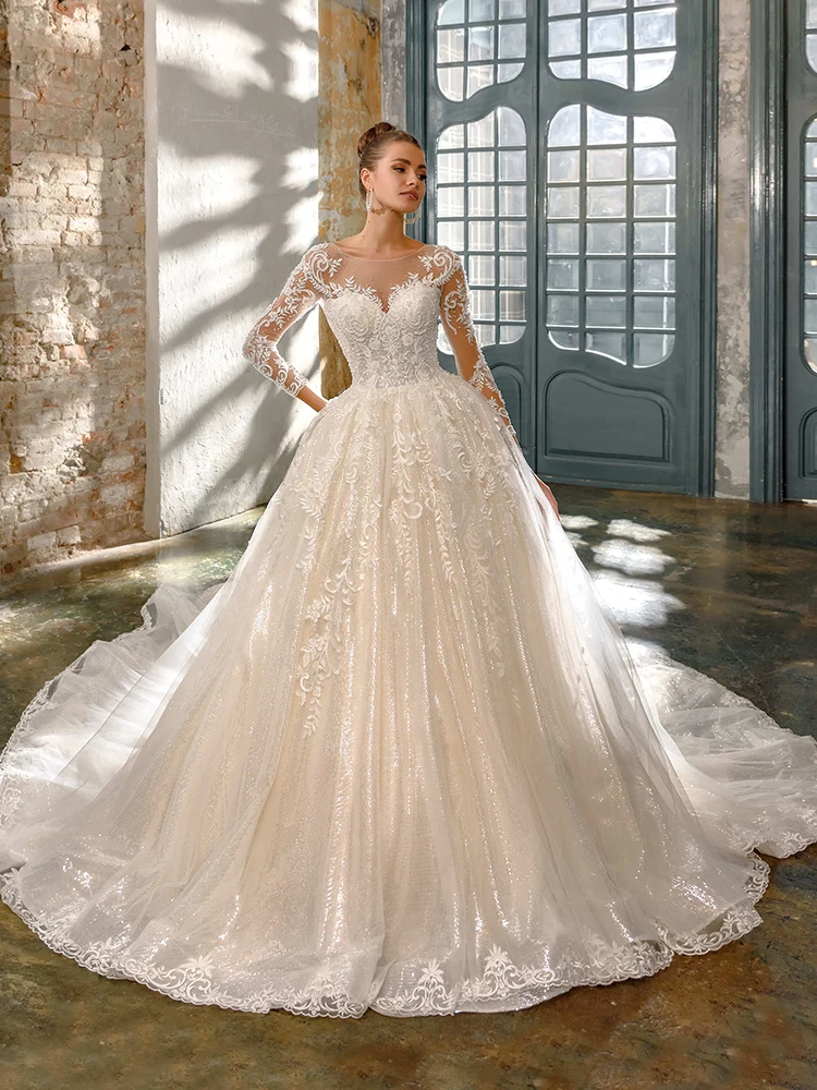 ETHEL ROLYN Luxury Ball Gown Wedding Dresses Exquisite Beaded Embroider  Princess Royal Sparkling Wedding Gown Vestidos De Novia - AliExpress