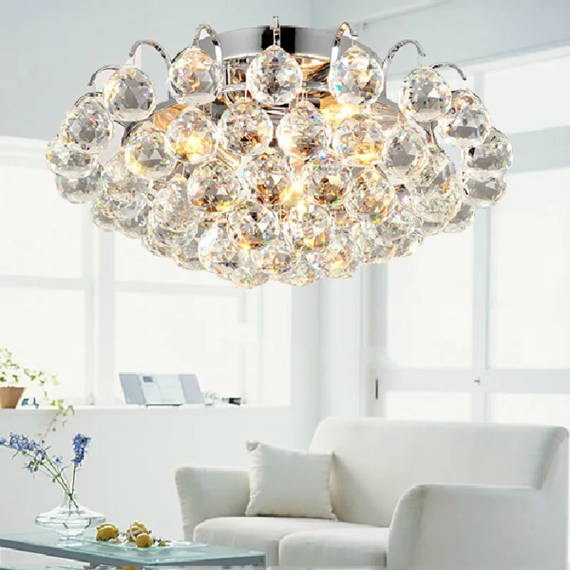 

Surface Mounted Contemporary Ceiling Lamp Crystal Living Room Foyer Home Lights Lustre Fixtures Ceiling Lights WY511