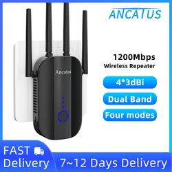 ANCATUS 신호 증폭기 무선 확장기, 강력한 라우터, A2, AC1200, 5g, 802.11ac