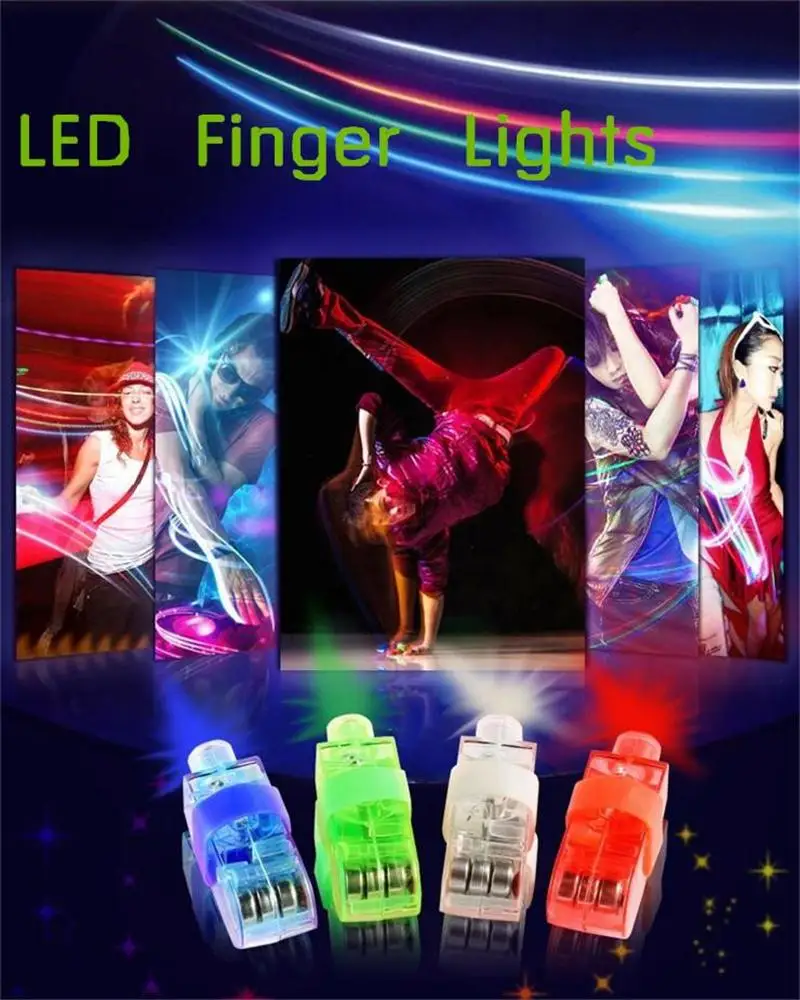 Novelty Laser Fingers Lighting LED Lights Bright Finger Lamp Beams Ring Torch For Concert Christmas