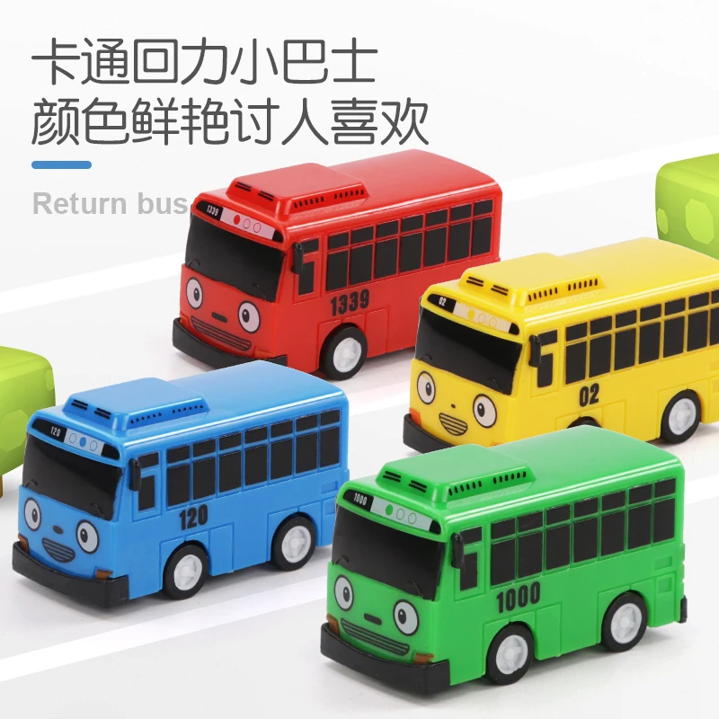 Korean Anime Toy the Little Bus Garage Puzzle Assemble Track Transit Service Station Packing Lot with 2 tayo Bus Play Toy Model