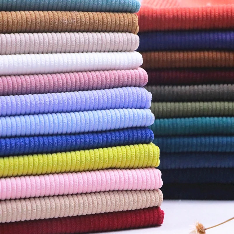 Stripe Corduroy Fabric Solid Color for Sewing Shirts Sanitary Clothes Jacket Pants Sofa Silk Per Meters