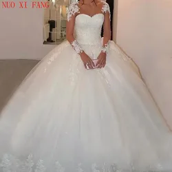 Vestidos de noiva 2024 maßge schneiderte lange Ärmel Brautkleider Ballkleider Robe de Mariage bescheidene schöne Kleid Brautkleider