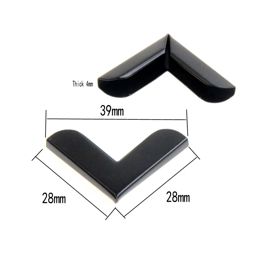 24PCs Black Book Scrapbooking Albums Menus Folders Corner Protectors (Fits 4mm thick) 28*39mm