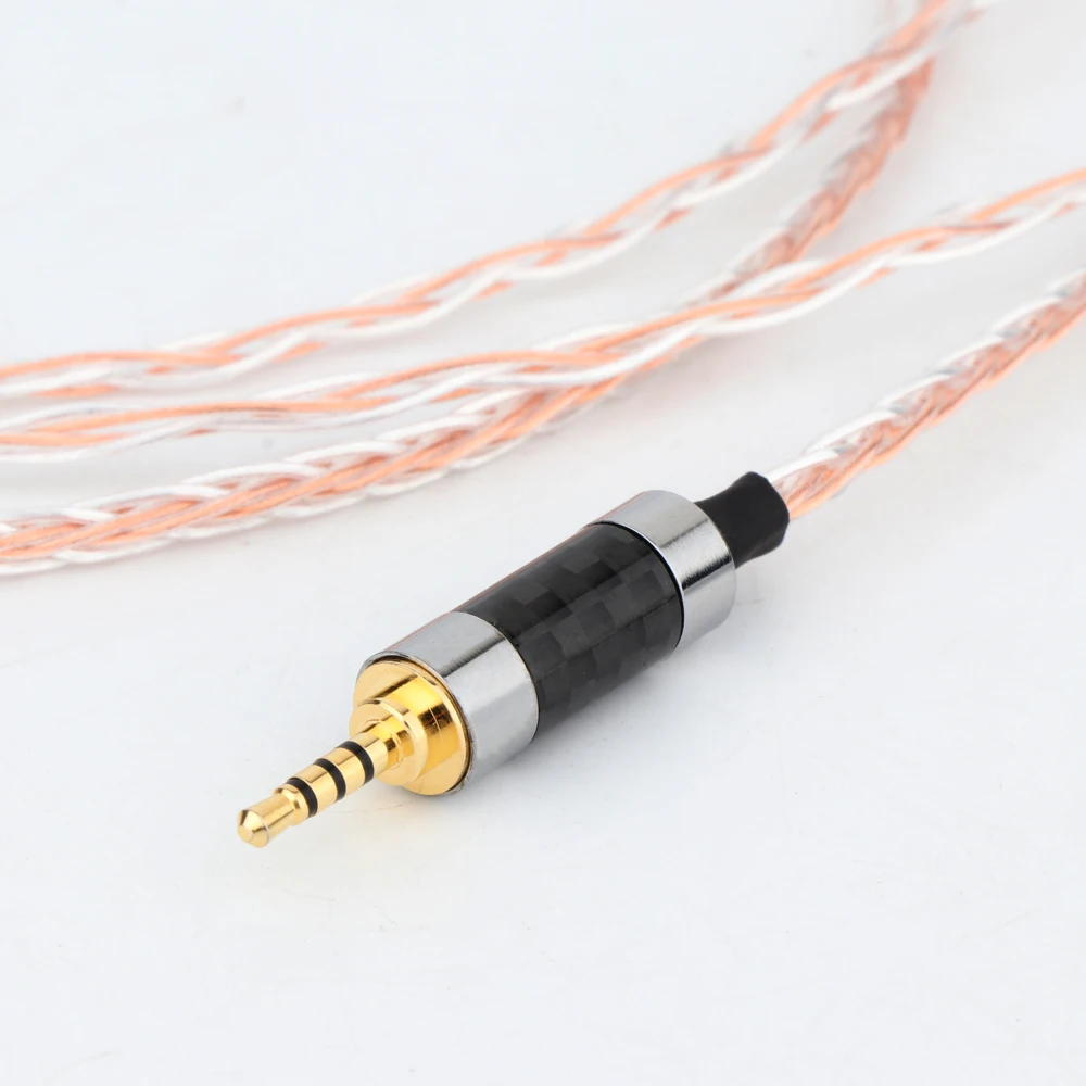 8 الأساسية OCC الفضة لوحة سماعة كابل للصوت تكنيكا ATH-AP2000Ti ATH-WP900 L5000 AWKT AWAS سماعة الرأس