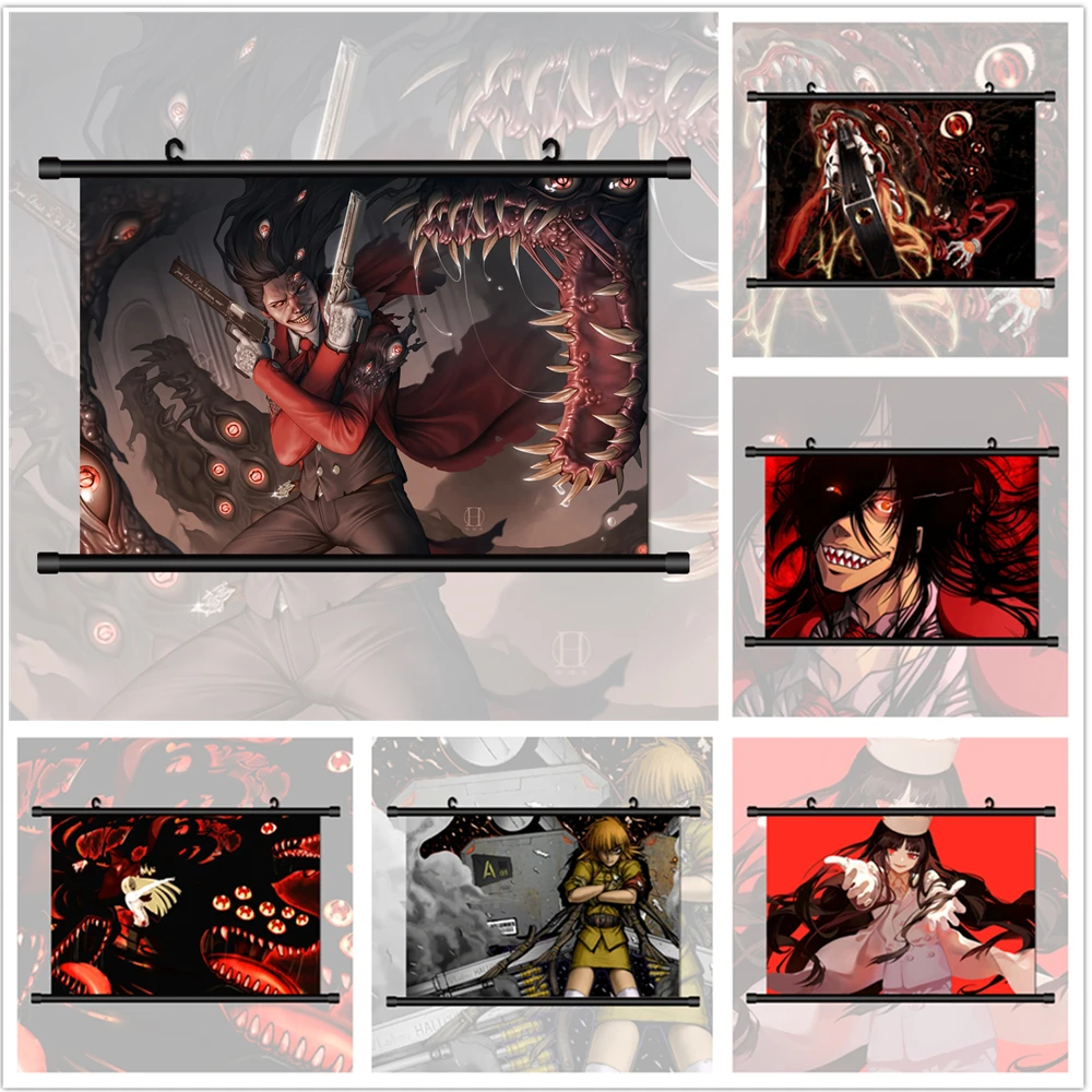 WTQ Hellsing Alucard Anime Manga HD Print Retro Poster Canvas Painting Anime Posters Wall Decor Wall Art Picture Home Decor