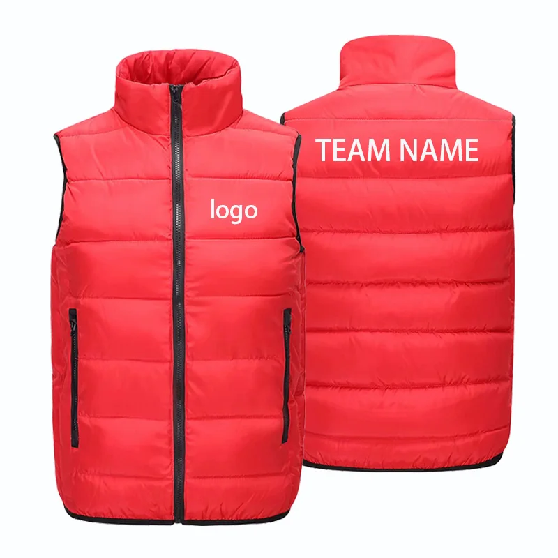 DIY logo  Jackets Coats New Autumn Winter Ultra Light Sleeveless Jackets Coats Portable Casual Waistcoat Bodywarmers Men Grils