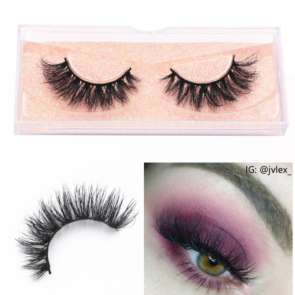 ขนตา 3D Mink Lash 100% โหดร้ายฟรีHandmadeเต็มStirp Lashes Fluffy WispyขนตาปลอมยาวDramatic Faux cils