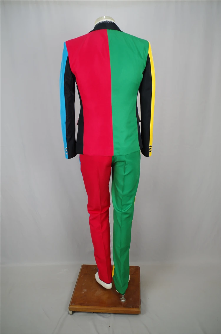 Magician Clown Performance Stage Outfits Irregular Colorful Men's Suits Nightclub Male Singer Host Blazers Pants Suit DS Costume