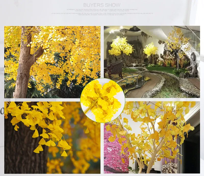 

12pcs 60cm Ginkgo Biloba Leaf Five Branches Maidenhair Trees Leaves Artificial Tree Silk Branch Stem Wedding Garden Decoration