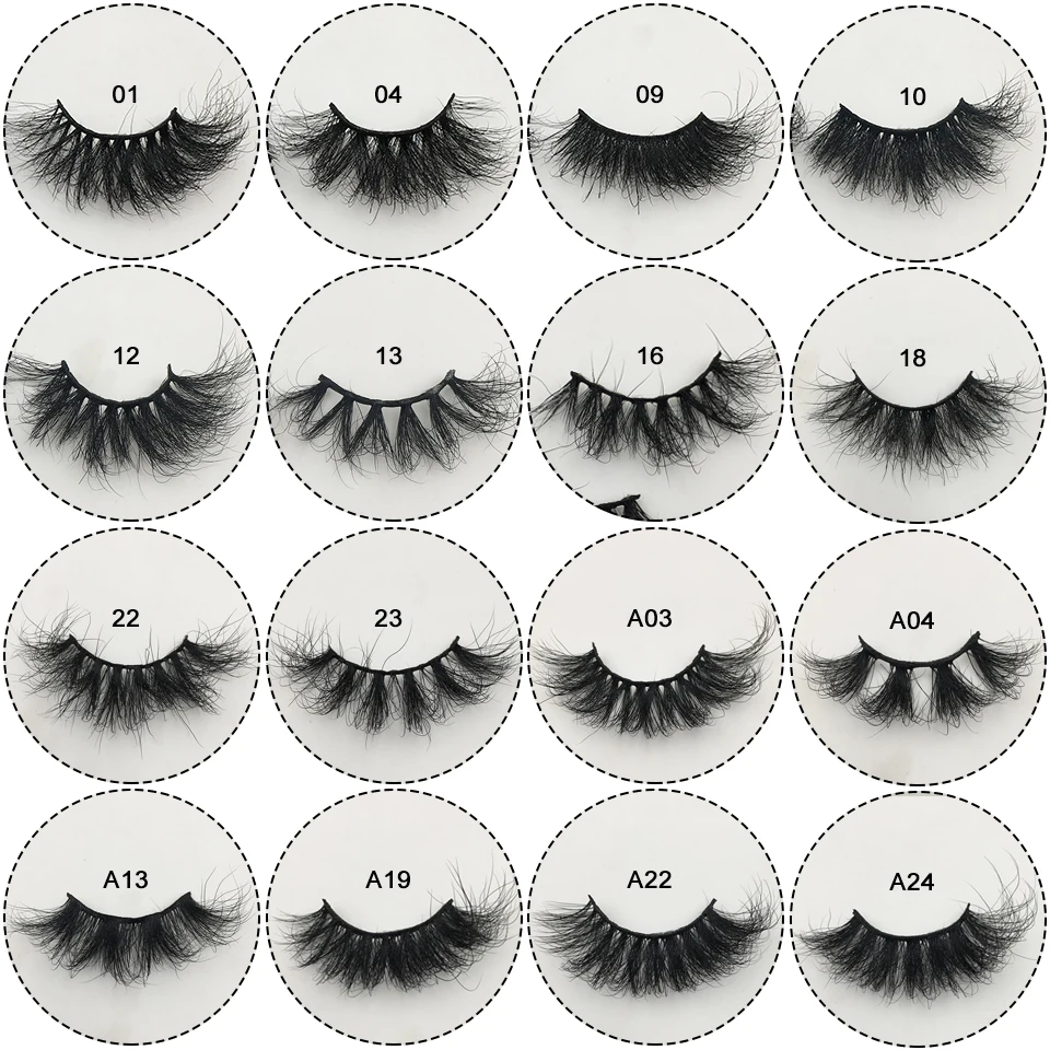 Mink Lashes 25mm Fluffy Messy 3d False Eyelashes Handmade Dramatic Long Natural Lashes 100% Mink Eyelashes Extension Makeup Tool