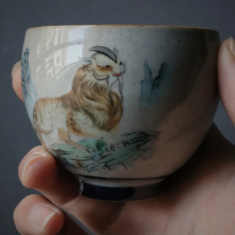 Classic Tea Cup Single Cup, Vintage Ceramic Tea Master Mug, Porcelain Water Mug