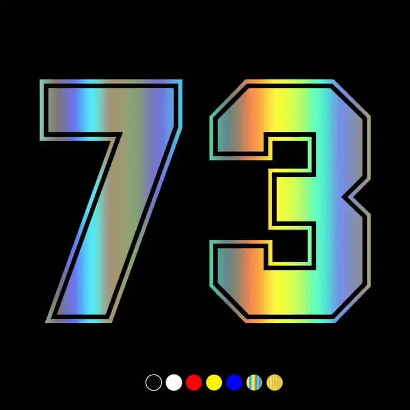 

30074# Various Colors/Sizes funny racing number 73 car sticker waterproof car decal on truck bumper rear window laptop
