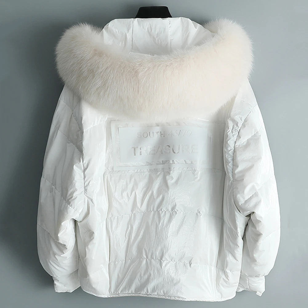 2019 New Womens Faux Fur Coat Wool Coat Sheepskin Shearing Jacket Hooded White Duck Down Jacket Short Winter Coat