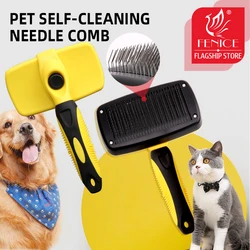 Fenice Deshedding Needle Comb for Dog Cat Yokie Puppy Pets Comb Brush Dog Hair Remover Rake Comb Pet Beauty Grooming Tool