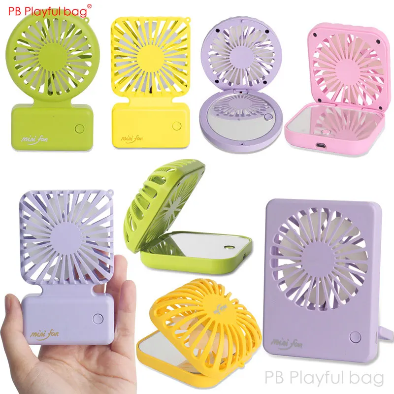 Mini ventilateur de maquillage Portable, sac ludique, USB, miroir de maquillage pour l'extérieur, jouets créatifs, AB41