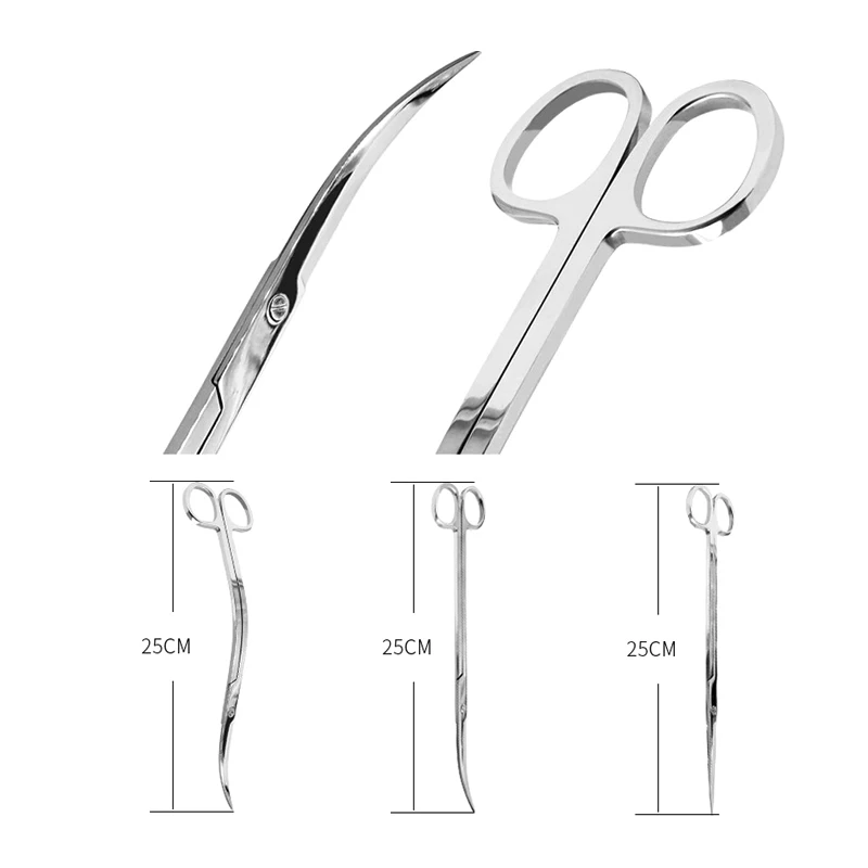 ZRDR Fish tank cleaning tool, scissors and tweezers set, stainless steel water plant maintenance tool, water plant cleaning tool