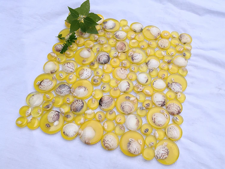 Penny Round Lemon Yellow Glass Mother Of Pearl Shell Tile LFGT022 Kitchen Backsplash Bathroom Wall Mosaic Tiles