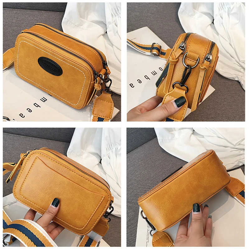 Borse a tracolla larghe con stampa Vintage borse a tracolla da donna firmate in pelle Pu di lusso borsa a tracolla piccola con patta quadrata femmina