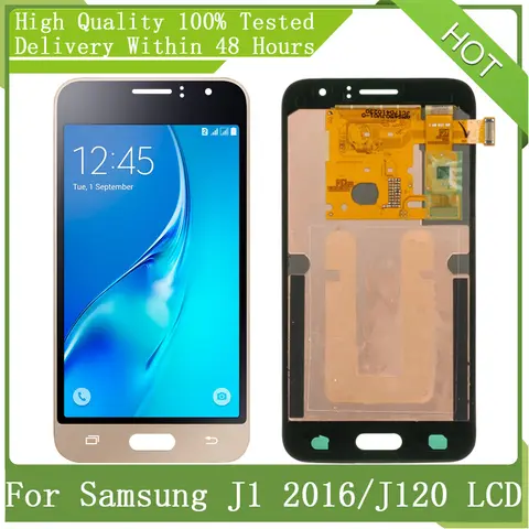 4.5” Super AMOLED For SAMSUNG J1 2016 J120 J120F J120M J120H J120F/DS LCD Display Touch Screen Digitizer Assembly Replacement
