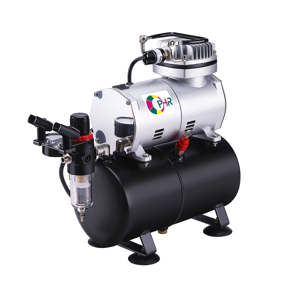 OPHIR PRO Air Compressor with Tank for Hobby Airbrush Car & Wall Painting Cake Decoration 220V EU Plug Compressor _AC090(220V)