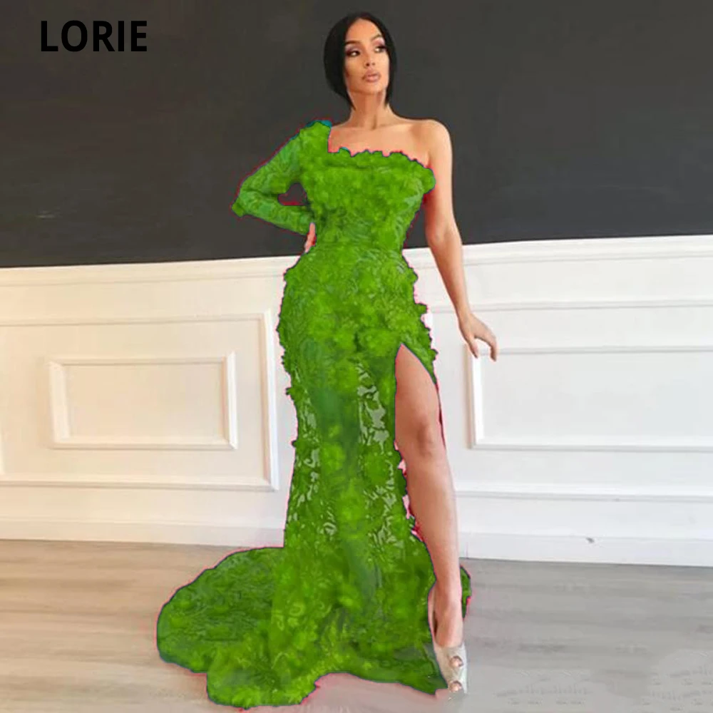 LORIE Charming Pne Shoulder Evening Dresses Mermaid Celebrity Dresses For Women 2024 Elegant Lace Appliques Formal Prom Gowns