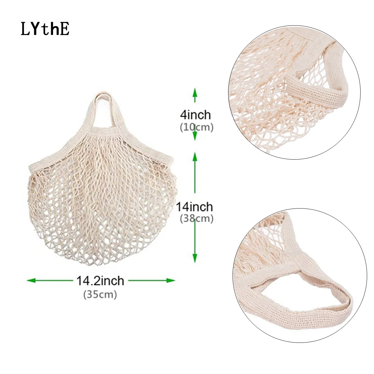 Portable Reusable Grocery Bags for Fruit Vegetable Bag Cotton Mesh String Organizer Handbag Short Handle Net Shopping Bags Tote