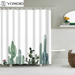 Tropical Cactus Shower Curtain Polyester Fabric Bath Curtain For The Bathroom Decoration Multi-Size Printed Bathroom Accessories