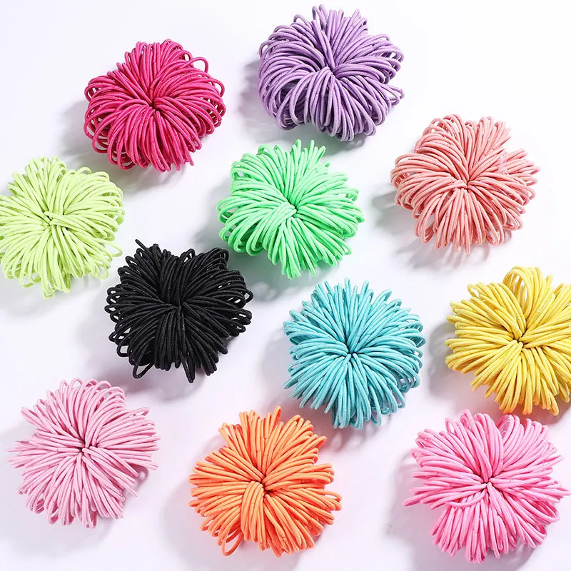 100pcs Girls Rubber Bands Scrunchy Elastic Hair Bands Ponytail Holder Kids Baby Hair Accessories Ties Gum for Hair