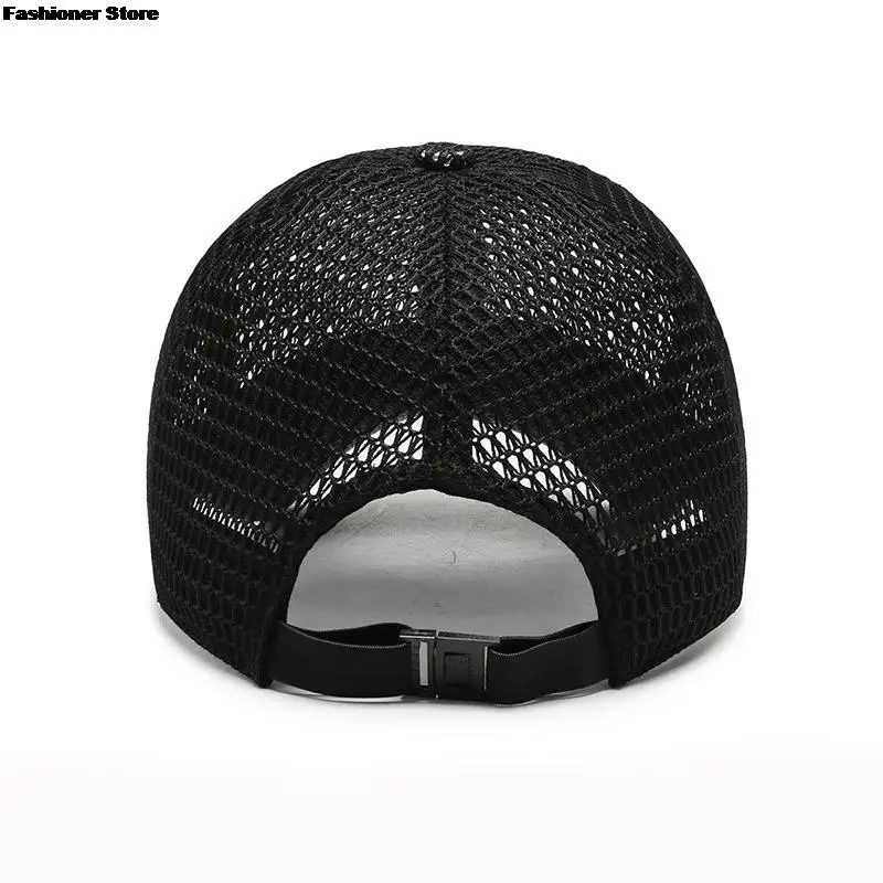 Men\'s Mesh Baseball Cap Breathable Summer Caps Outdoor Fishing Hats Dad Hat Bone Gorras Snapback Trucker Cap For Men Women