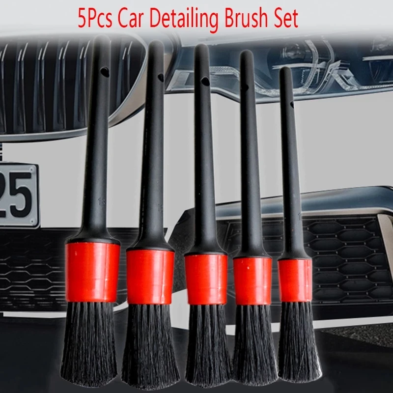 Car Detailing Brush 5pcs Auto Cleaning Car Cleaning Detailing Set Dashboard Air Outlet Clean Brush Tools Car Wash Accessories