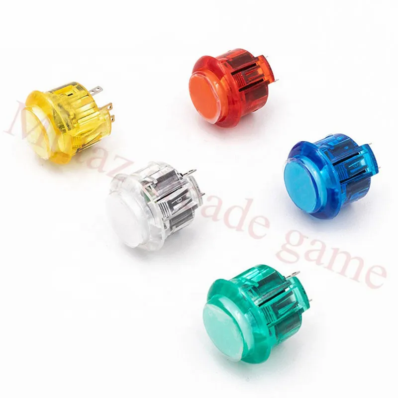 Customize 10PCS/LOT Arcade machine led type transparent sanwa buttons 30mm/24mm for arcade game machines