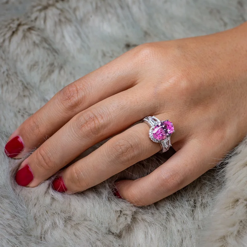 Fashion Brand Big AAAAA Zircon Party Rings For Women Top Quality Ladies Luxury Silver Color Ring Jewelry Girls Ring Gift