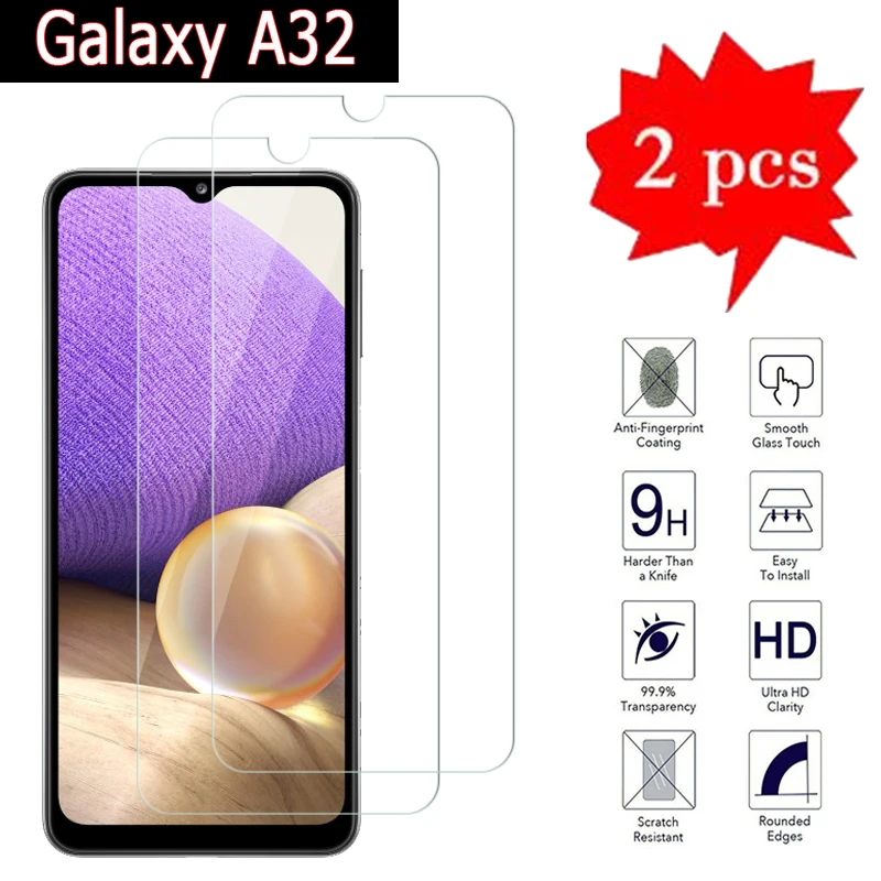 

2-1Pcs Premium Glass For Samsung A32 Cover Phone Protection Film On Samsung Galaxy A32 5G 4G 9H Explosion Proof Tempered Glass