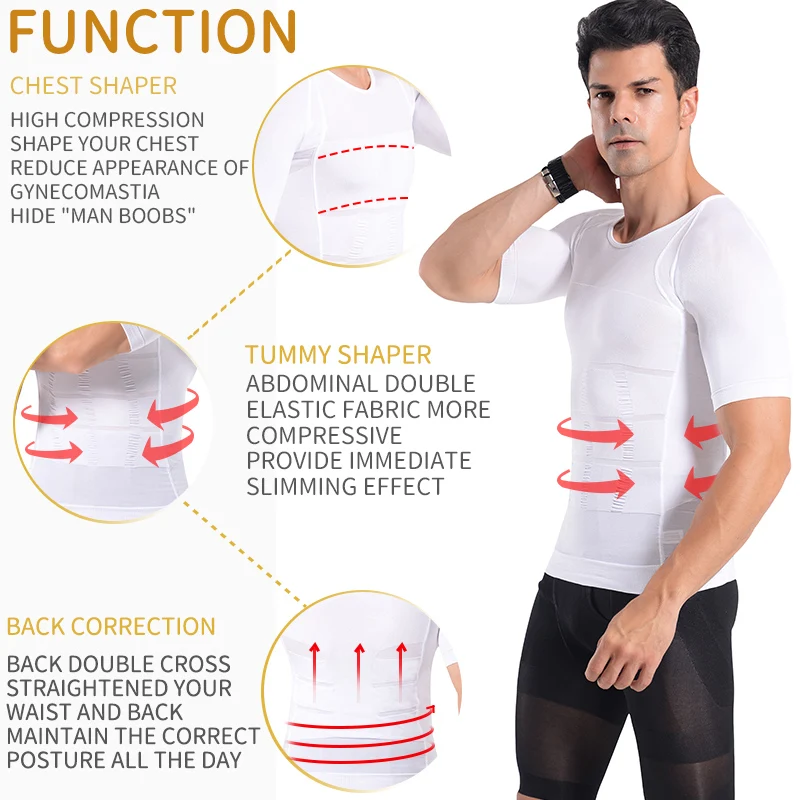 Men Body Shaper Abdomen Slimming Shapewear Male Modeling Belt Belly Shaping Corset Gynecomastia Compression Shirts Faja Hombre